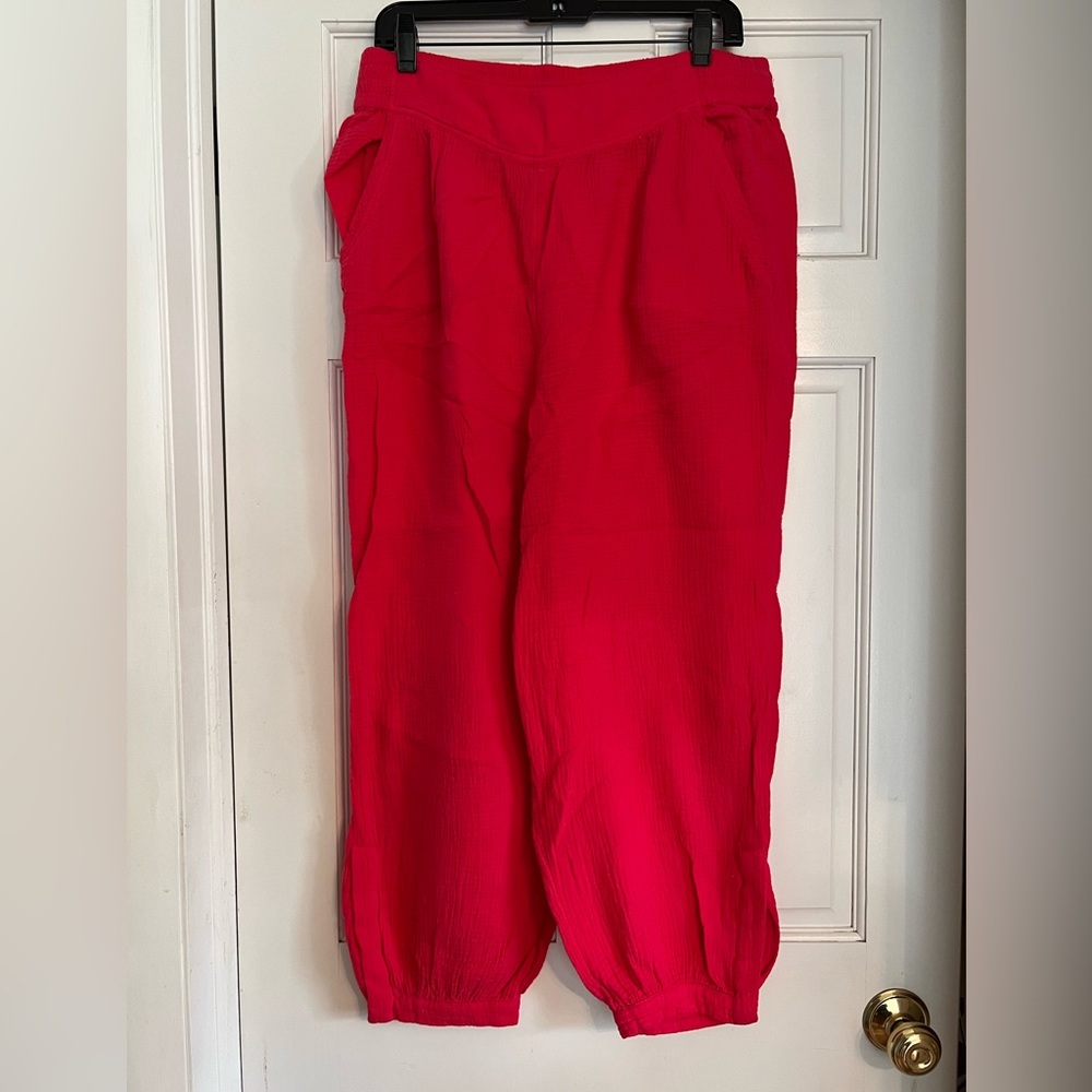 Saturday Sunday Anthropologie Fuchia pink Harlem style comfy pants